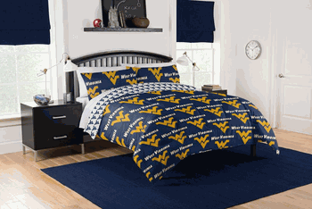 NCAA West Virginia Mountaineers Rotary Queen Bed In A Bag Set