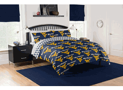 NCAA West Virginia Mountaineers Rotary Queen Bed In A Bag Set
