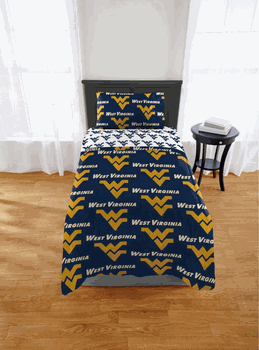 NCAA West Virginia Mountaineers Twin Rotary Bed In A Bag Set