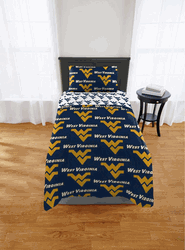NCAA West Virginia Mountaineers Twin Rotary Bed In A Bag Set