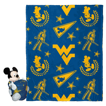 NCAA West Virginia Pennant Mickey Hugger Pillow & Silk Touch Throw Set