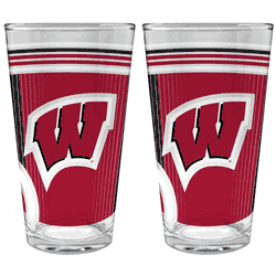 NCAA Wisconsin Badgers 2pc Pint Glass Set