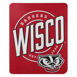 NCAA Wisconsin Badgers Campaign Fleece Throw