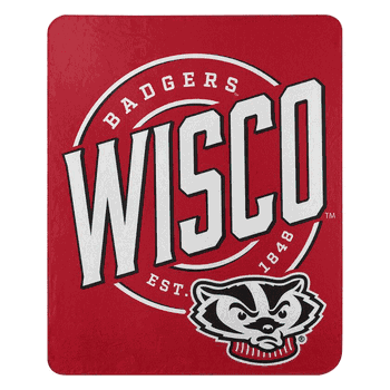 NCAA Wisconsin Badgers Campaign Fleece Throw
