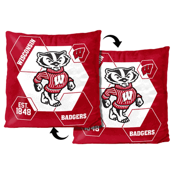 NCAA Wisconsin Badgers Connector Velvet Reverse Pillow