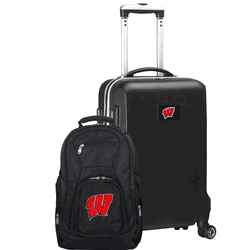 NCAA Wisconsin Badgers Deluxe 2-Piece Backpack & Carry-On Set