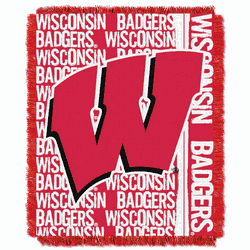 NCAA Wisconsin Badgers Double Play Jacquard Throw