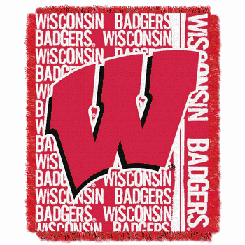 NCAA Wisconsin Badgers Double Play Jacquard Throw