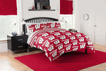 NCAA Wisconsin Badgers Full Rotary Bed In A Bag Set
