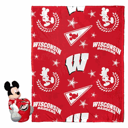 NCAA Wisconsin Badgers Pennant Mickey Hugger Pillow & Silk Touch Throw Set