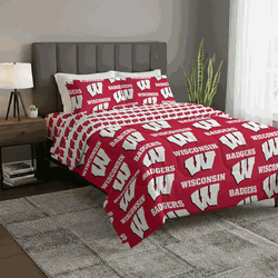 NCAA Wisconsin Badgers Rotary Queen Bed In A Bag Set