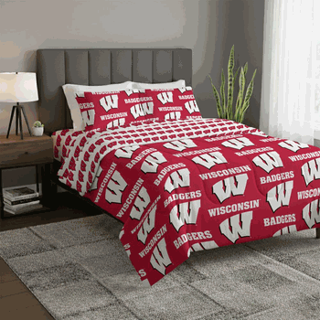 NCAA Wisconsin Badgers Rotary Queen Bed In A Bag Set