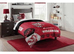 NCAA Wisconsin Hexagon Twin Comforter Set