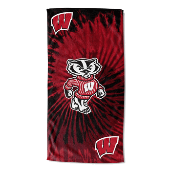NCAA Wisconsin Psychedelic Beach Towel 30x60 Inches