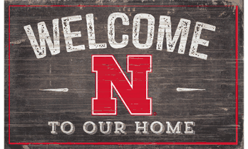 Nebraska Cornhuskers 11X19 Welcome to Our Home Sign