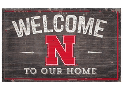 Nebraska Cornhuskers 11X19 Welcome to Our Home Sign