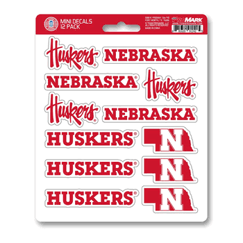Nebraska Cornhuskers 12 Count Mini Decal Sticker Pack