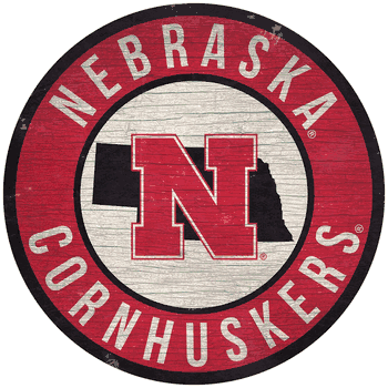 Nebraska Cornhuskers 12 in. Circle w/ State Sign