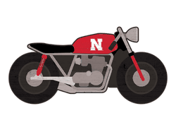 Nebraska Cornhuskers 12" Motorcycle Cutout Wood Sign