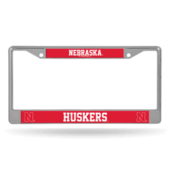 Nebraska Cornhuskers  12" x 6" Chrome Frame With Decal Inserts