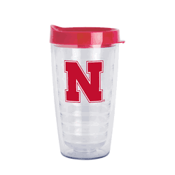 Nebraska Cornhuskers 16oz Flipside Dbl Wall Clear Tumbler