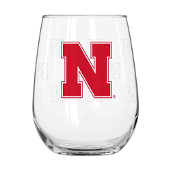 Nebraska Cornhuskers 16oz Satin Etch Curved Beverage Glass