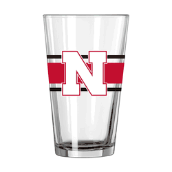 Nebraska Cornhuskers 16oz Stripe Pint Glass