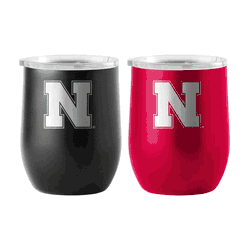Nebraska Cornhuskers 16oz Yours and Mine Etch Powdercoat Curved Beverage Set
