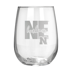 Nebraska Cornhuskers 17oz Stemmless Wine Glass