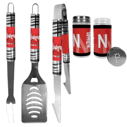Nebraska Cornhuskers 3 pc Tailgater BBQ Set and Salt and Pepper Shaker Set