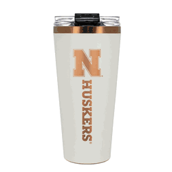 Nebraska Cornhuskers 32oz Crme and Copper Big Slim Tumbler with Straw