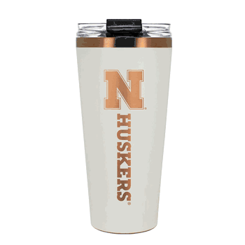 Nebraska Cornhuskers 32oz Crme and Copper Big Slim Tumbler with Straw