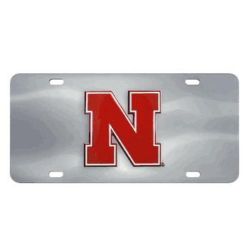 Nebraska Cornhuskers 3D Stainless Steel License Plate