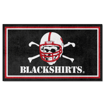 Nebraska Cornhuskers 3ft. x 5ft. Plush Area Rug, Blackshirts
