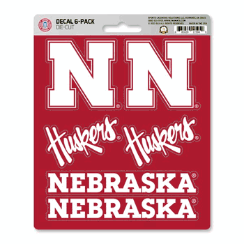 Nebraska Cornhuskers  6 Count Mini Decal Sticker Pack
