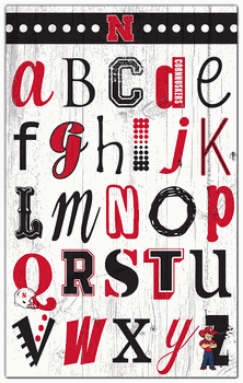 Nebraska Cornhuskers Alphabet 11x19 Sign