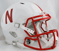 Nebraska Cornhuskers  Authentic Speed Full Size Football Helmet White Metallic