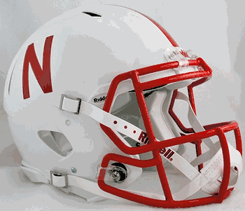 Nebraska Cornhuskers  Authentic Speed Full Size Football Helmet White Metallic