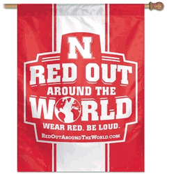 Nebraska Cornhuskers Banner 27x37 Vertical Red Out