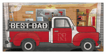 Nebraska Cornhuskers Best Dad Truck 6x12 Sign