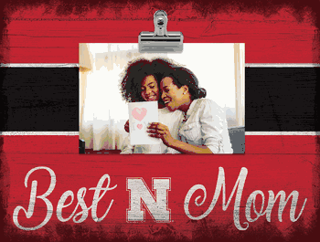 Nebraska Cornhuskers Best Mom with Stripe Clip Frame