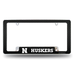 Nebraska Cornhuskers Black 12" x 6" Chrome All Over Automotive License Plate Frame