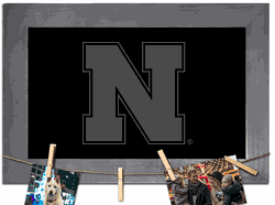 Nebraska Cornhuskers Blank Chalkboard with frame & clothespins 11x19 Sign