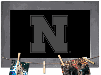 Nebraska Cornhuskers Blank Chalkboard with frame & clothespins 11x19 Sign