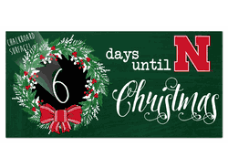 Nebraska Cornhuskers Chalk Christmas Countdown 6x12 Sign