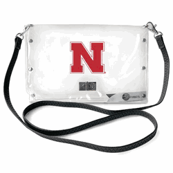 Nebraska Cornhuskers Clear Envelope Purse STRAP