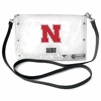 Nebraska Cornhuskers Clear Envelope Purse STRAP