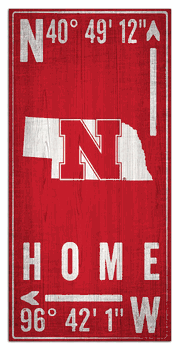 Nebraska Cornhuskers Coordinate 6x12 Sign