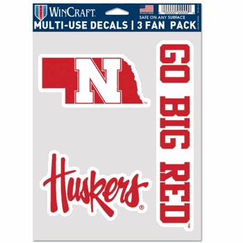 Nebraska Cornhuskers Decal Multi Use Fan 3 Pack