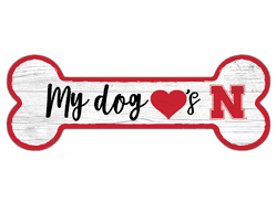 Nebraska Cornhuskers Dog Bone 6x12 Sign